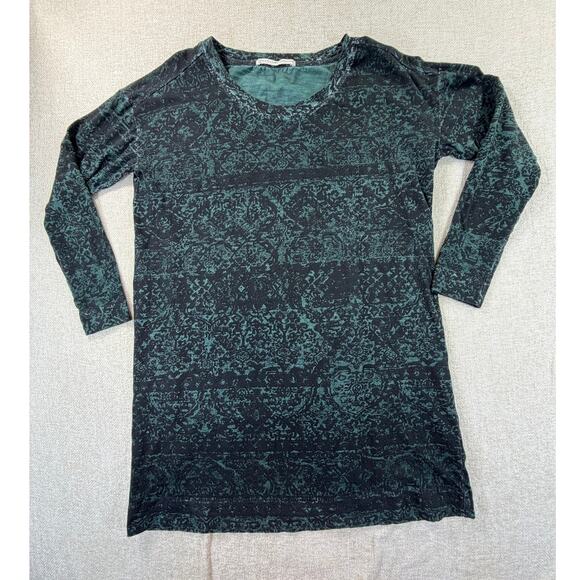 Peruvian Connection Tops - Peruvian Connection Women's Medium Black Green Lightweight Pullover Tunic Top